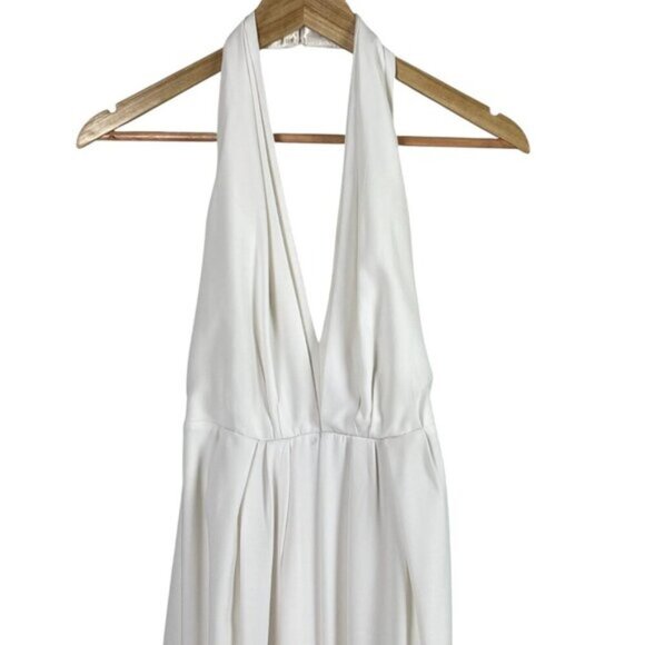 JILL JILL STUART V NECK PLEATED OFF WHITE GOWN - Picture 5 of 9